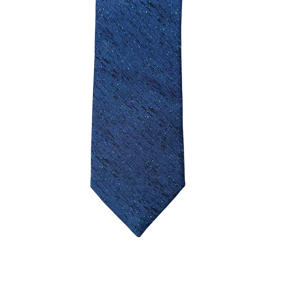 Ted Baker London Mens Blue Wool Silk Blend Textured Flecked Skinny Tie 2.75